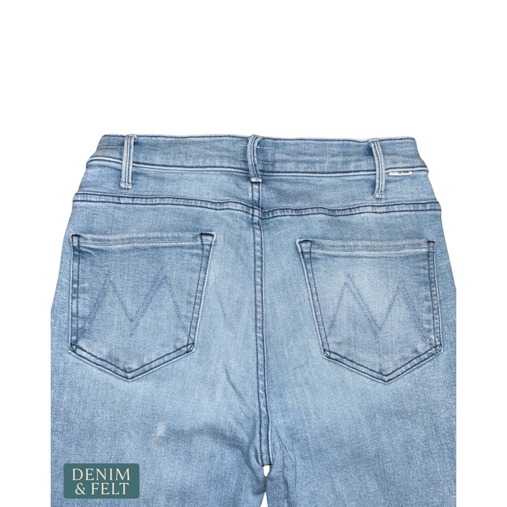 Mother Hustler Ankle Fray Jeans Light Wash High Rise Raw Hem Cropped Premium - Picture 5 of 12